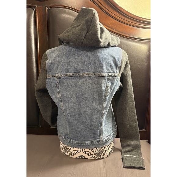 Abercrombie & Fitch Hollister Jean Jacket Sz Med Y2K Distressed - Picture 2 of 12